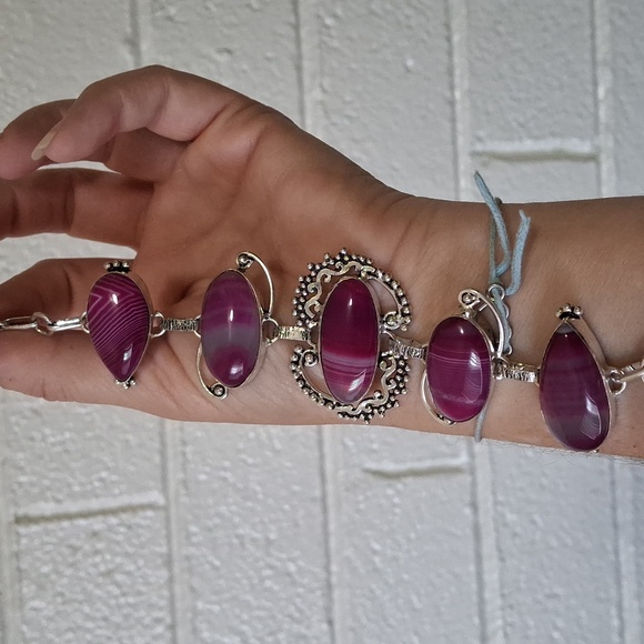 New Botswana Agate Silver Bracelet. - Picture 6 of 14